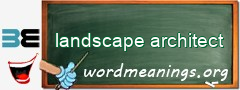 WordMeaning blackboard for landscape architect